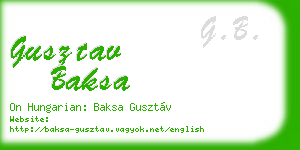 gusztav baksa business card